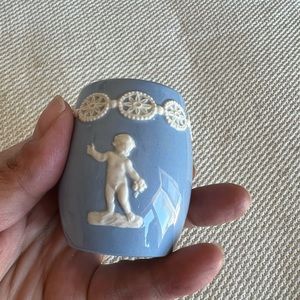 Dudson Hanley BLUE Jasperware Naked Babies 2 1/4" Toothpick Holder England